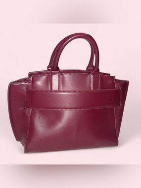 a new day Wine Red Structured Tote Bag